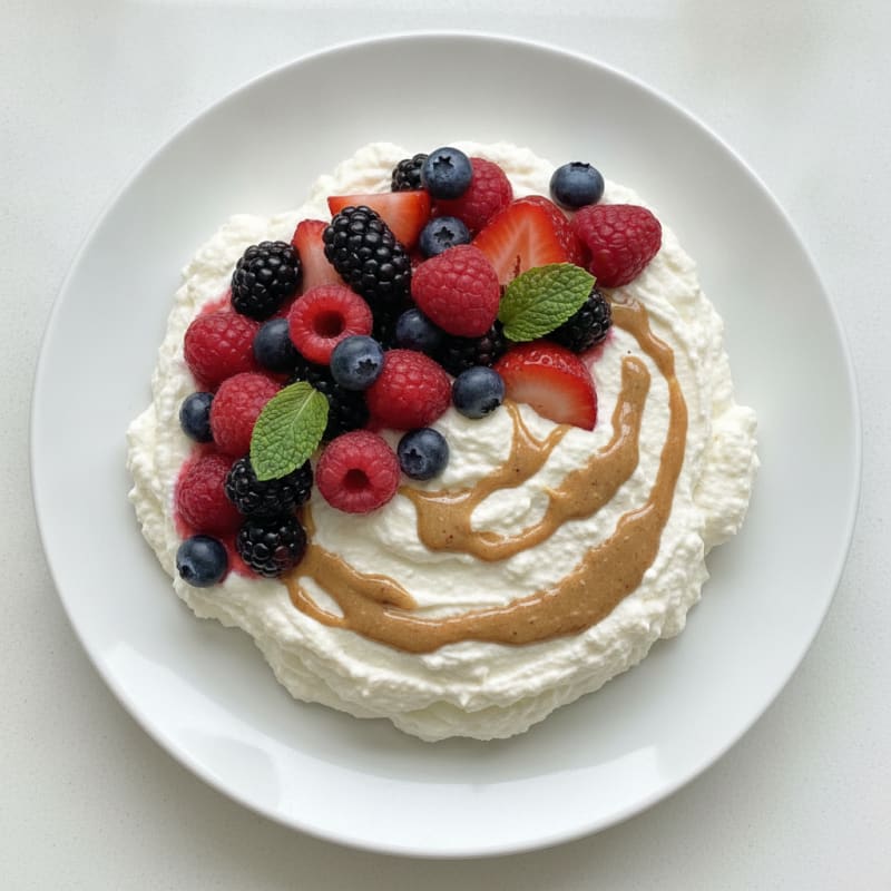 Silky Greek Yogurt Protein Mousse with Mixed Berries