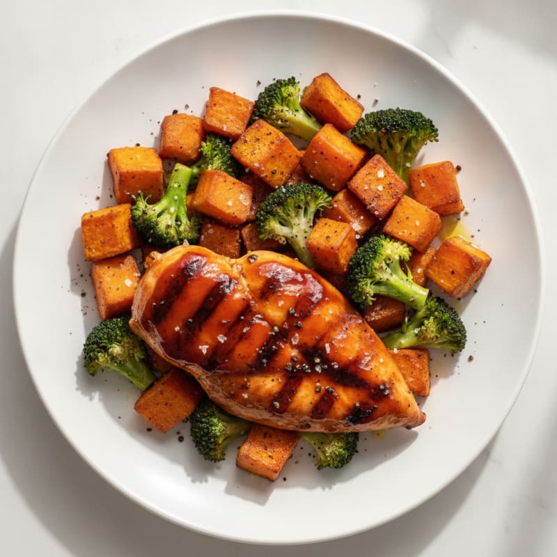 BBQ Chicken and Roasted Sweet Potatoes