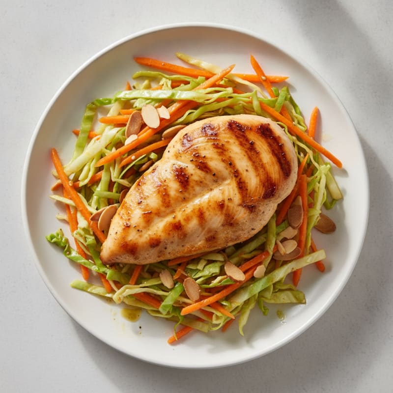 Grilled Chicken Breast with Crunchy Vegetable Slaw