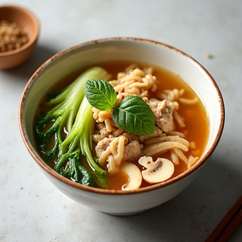 Ginger-Miso Chicken Shirataki Noodle Soup