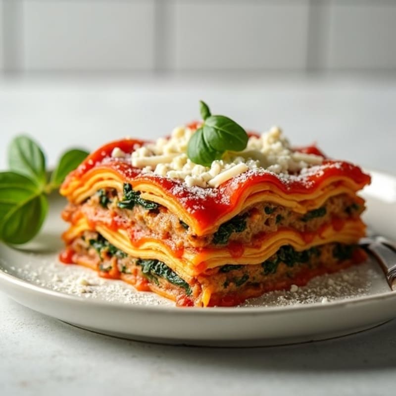 Hearty Lean Turkey Lasagna with Spinach