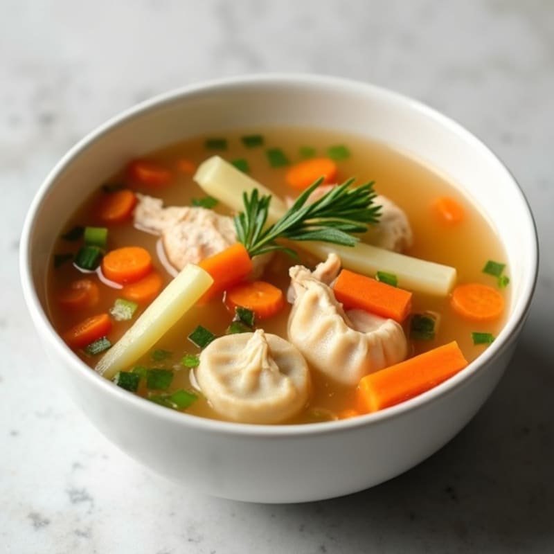 Healthy Chicken and Vegetable Dumpling Soup