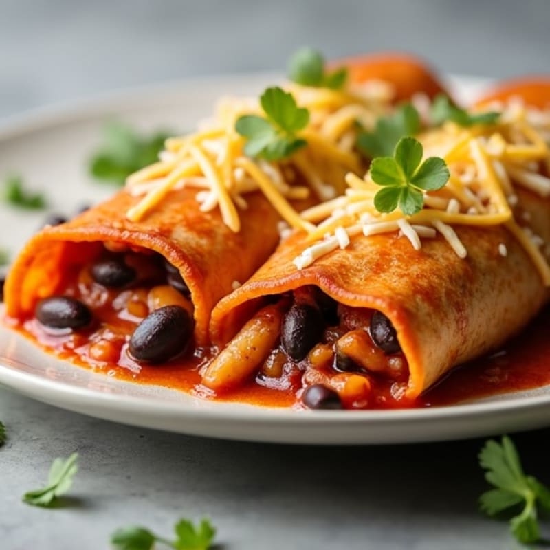 Lean Chicken and Black Bean Baked Enchiladas