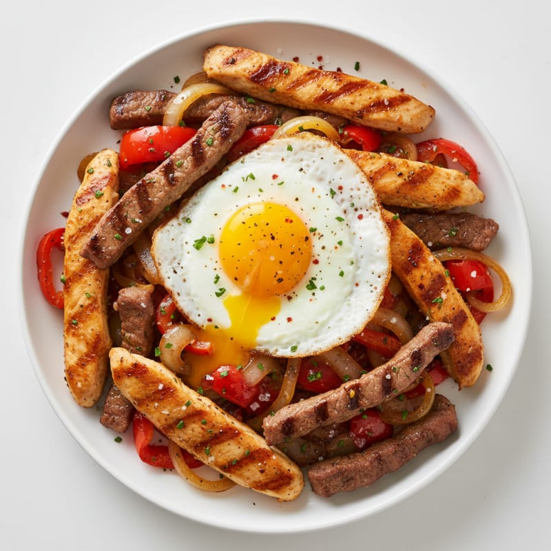 Hearty Chicken Steak and Eggs Skillet