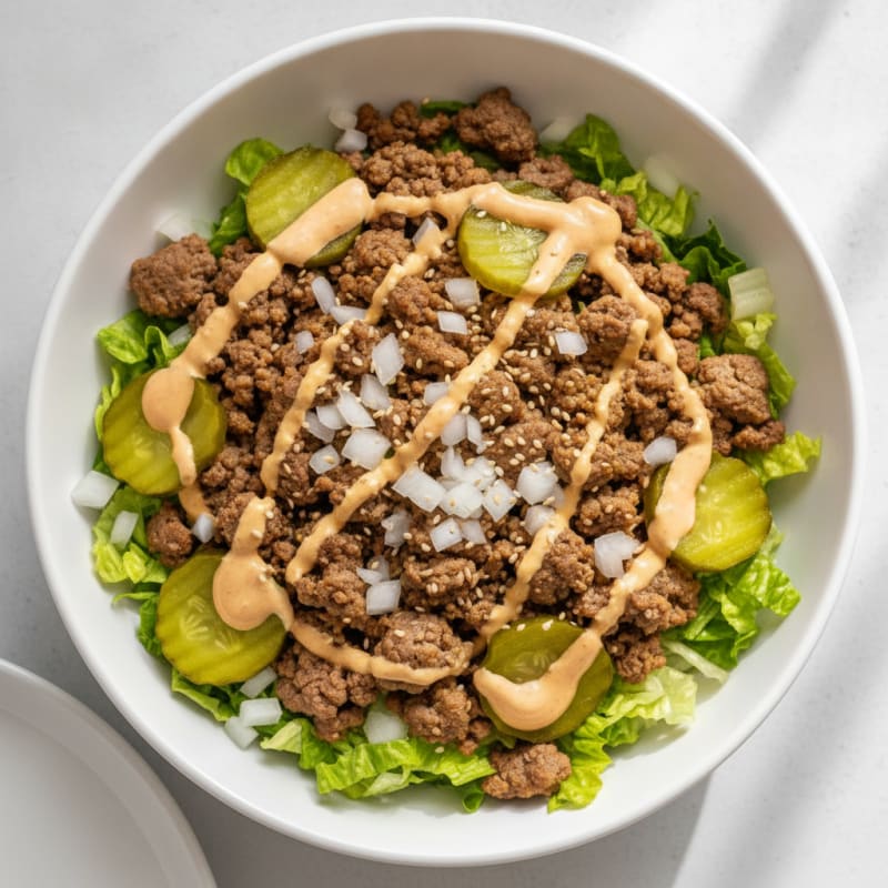 Ground Beef Big Mac Bowl
