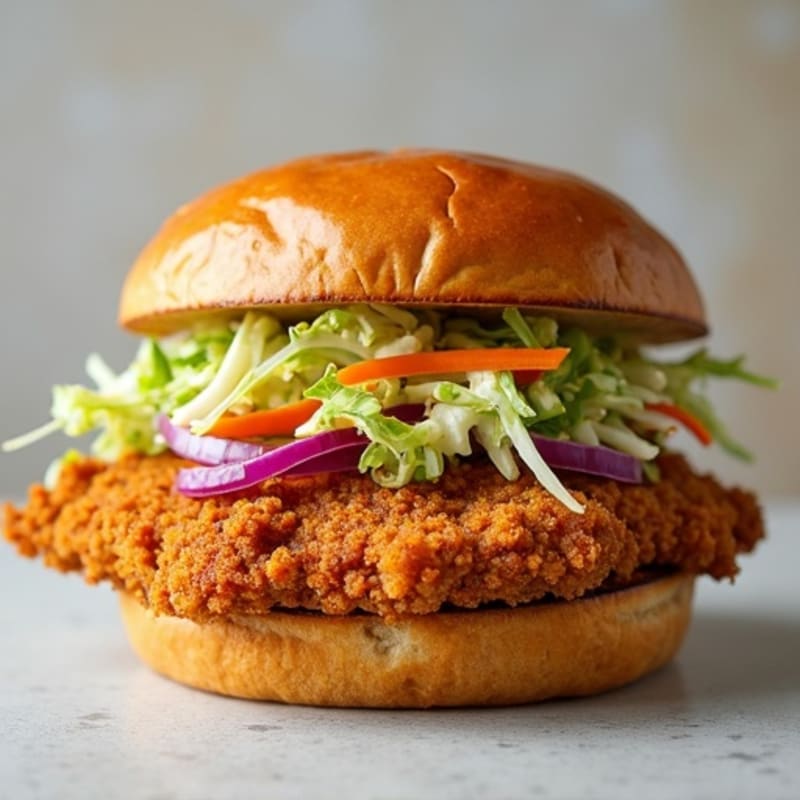 Crispy Baked Chicken Sandwich with Fresh Slaw