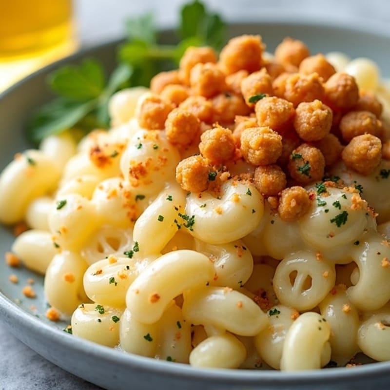 Baked Cauliflower Mac with Crispy Chickpea Crumbs