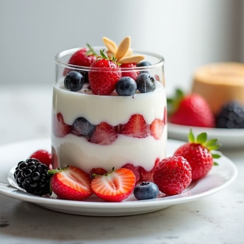 Greek Yogurt Protein Parfait with Mixed Berries