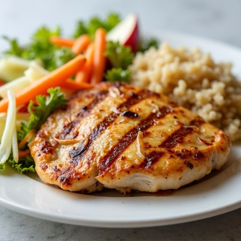 Grilled Chicken Breast with Crunchy Vegetable Slaw