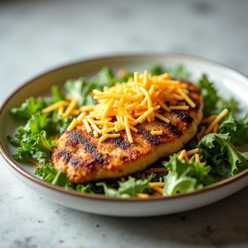 Grilled Chicken Breast over Crisp Greens with Shredded Cheese