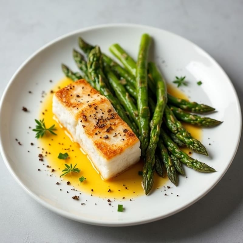 Seared Cod with Roasted Asparagus