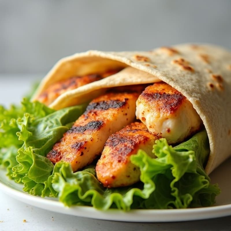 Grilled Chicken Caesar Wrap with Crisp Romaine