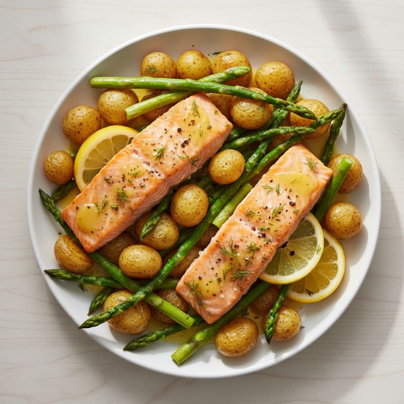 Sheet Pan Lemon Herb Salmon and Asparagus