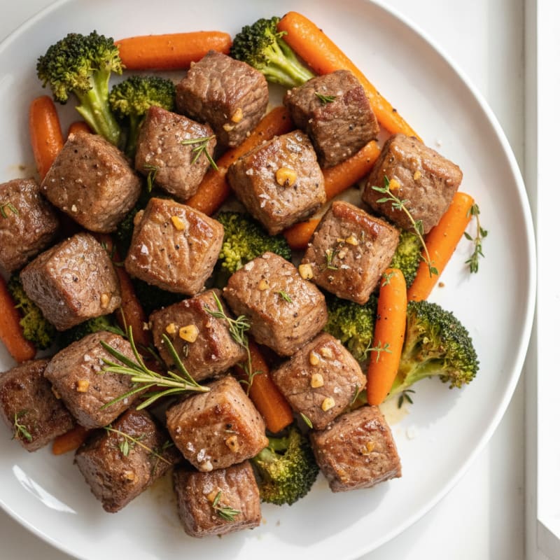 Garlic Herb Roasted Steak Bites