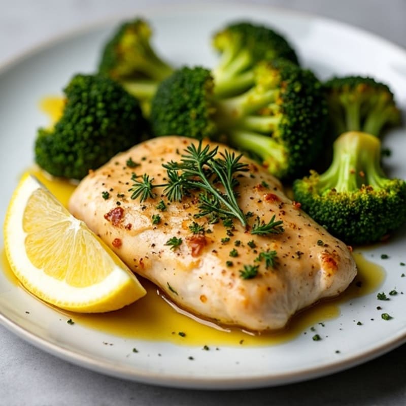 Sheet Pan Lemon-Herb Chicken with Roasted Broccoli
