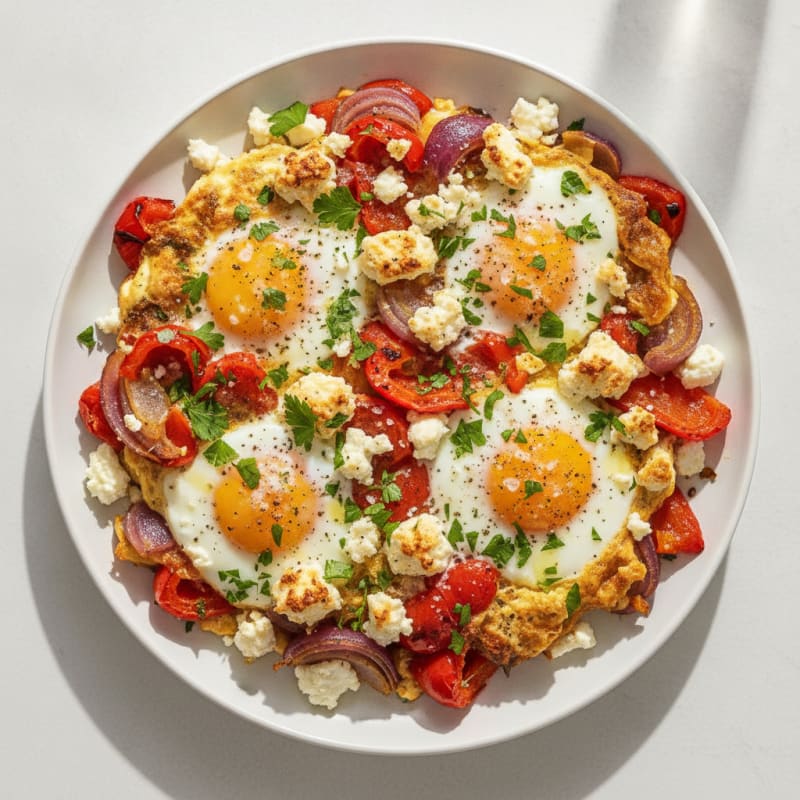 Baked Eggs with Roasted Vegetables