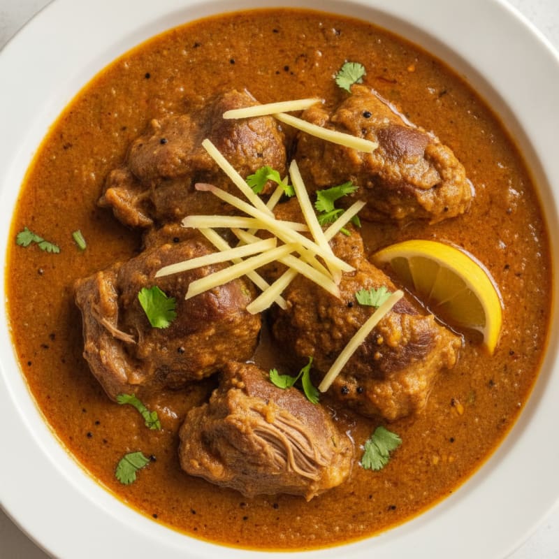 Slow-Cooked Lamb Nihari with Ginger