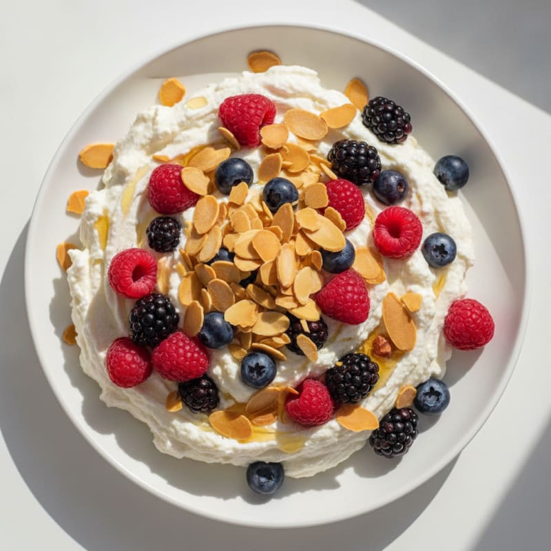 Silky Greek Yogurt Protein Mousse with Mixed Berries