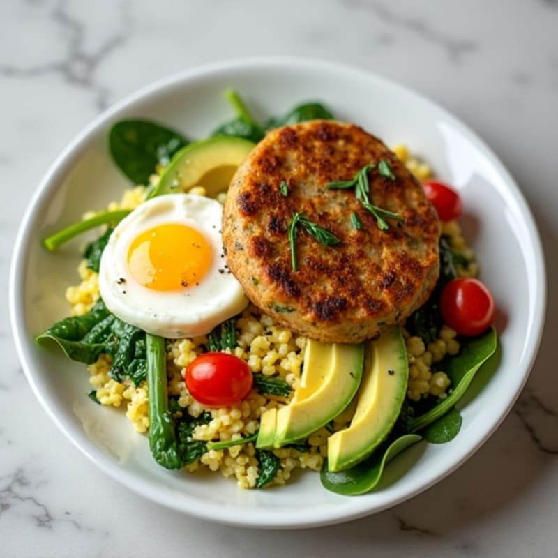 Egg White Scramble with Spinach and Turkey Sausage