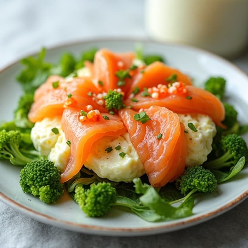 Smoked Salmon and Egg Salad with Fresh Greens