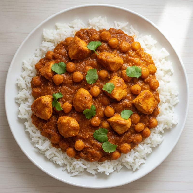 Hearty Chickpea Masala with Basmati Rice