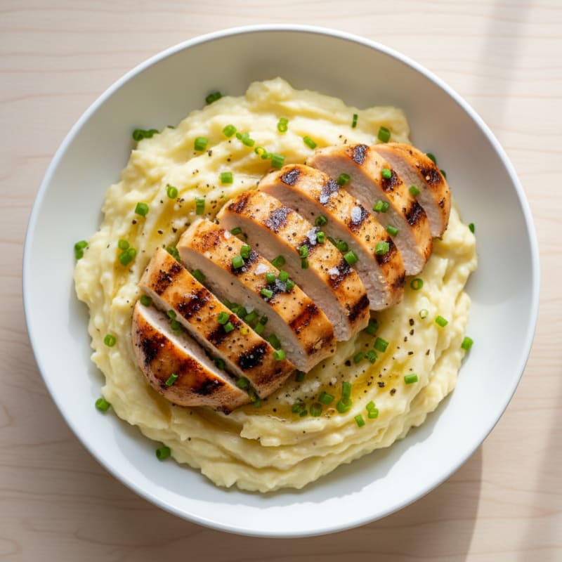 High-Protein Garlic Butter Mashed Potato Bowl