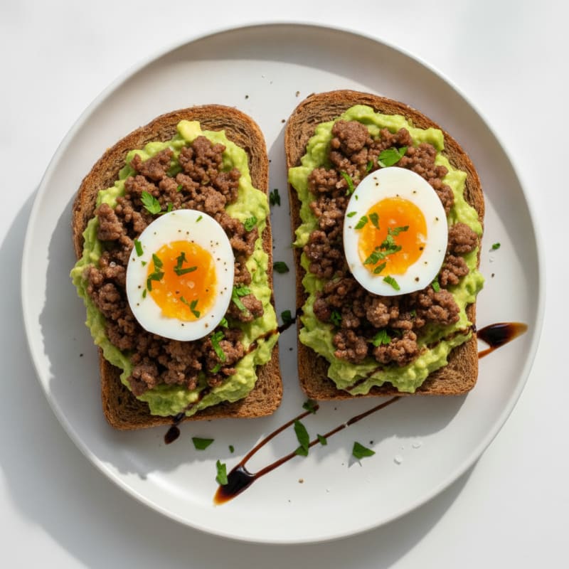 Egg and Avocado Toast with Protein Bread