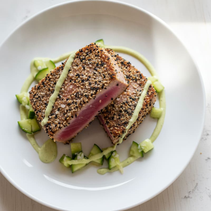 Pan-Seared Ahi Tuna with Wasabi Mayo