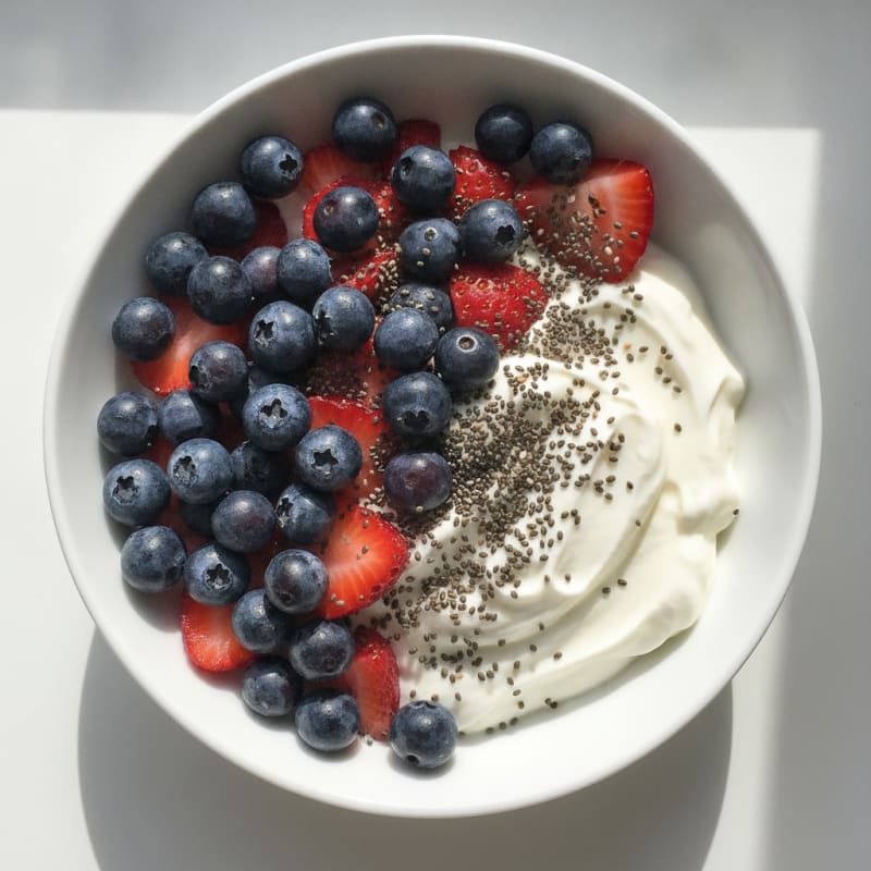 Berry Protein Yogurt Bowl with Chia Seeds