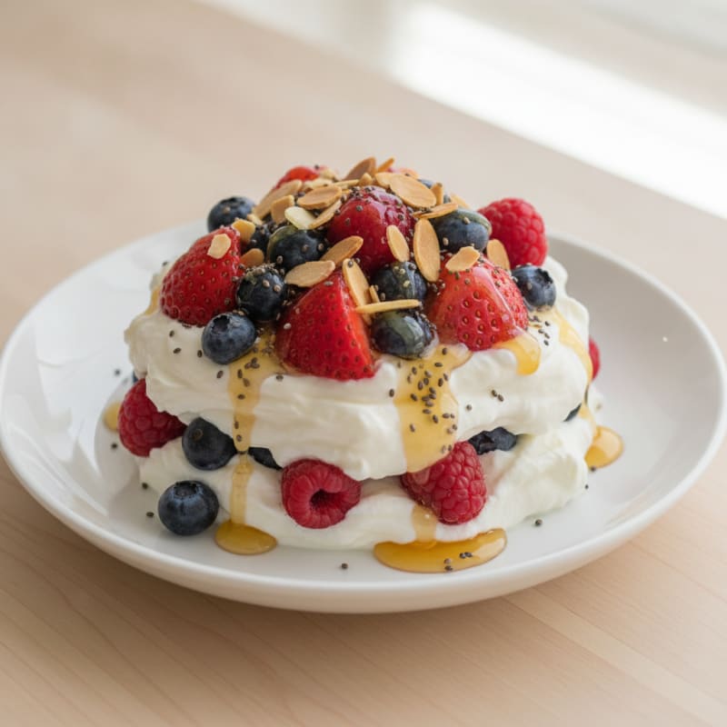 Greek Yogurt Protein Parfait with Mixed Berries
