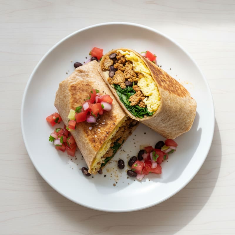 Loaded Breakfast Burrito with Salsa Fresca