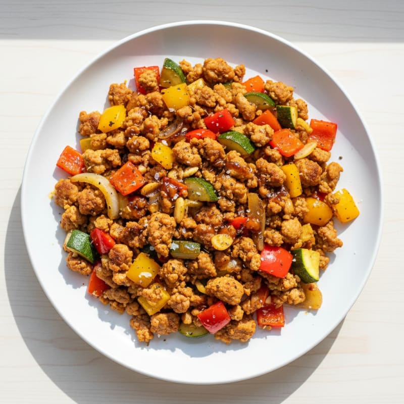 Savory Ground Turkey and Vegetable Skillet