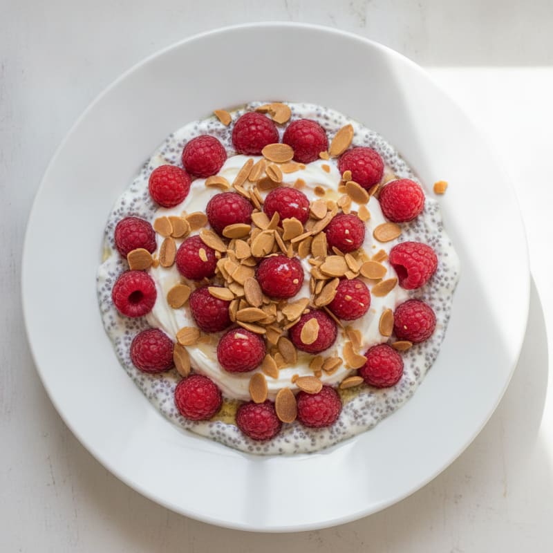 Silky Greek Yogurt Protein Parfait with Berries and Almonds
