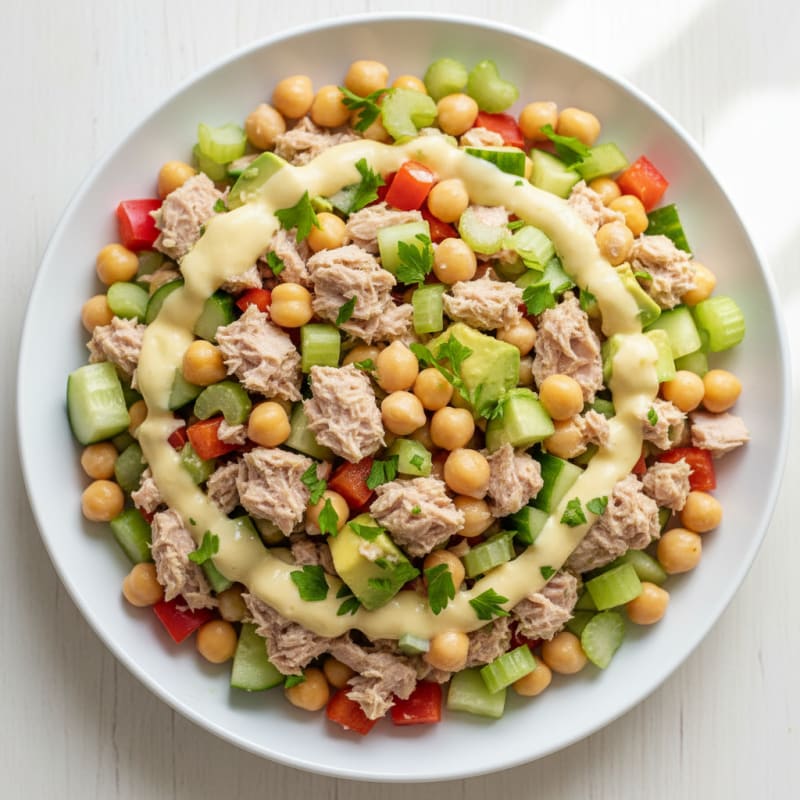 Tuna and Chickpea Salad with Crunchy Vegetables