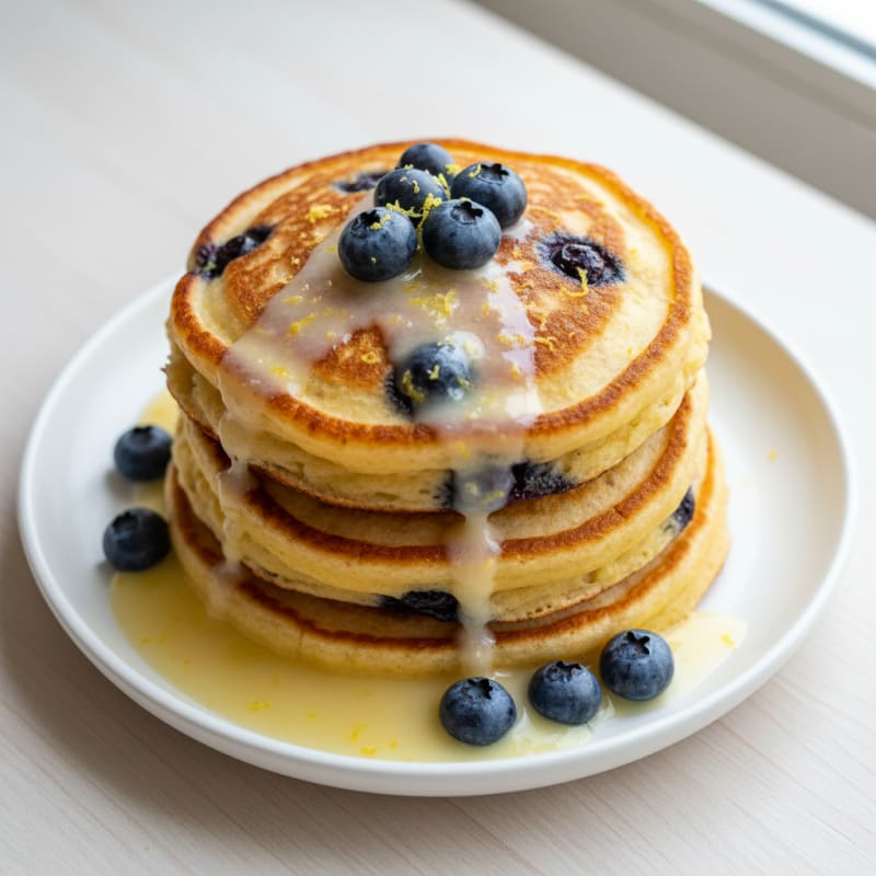 Blueberry Ricotta Pancakes with Lemon Zest