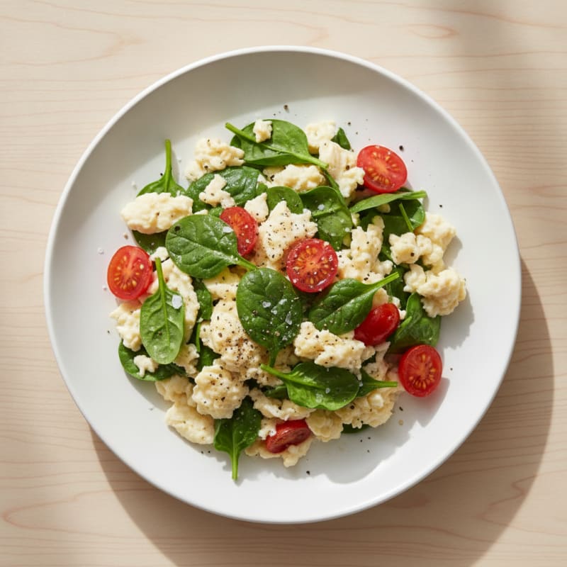 Egg White Spinach Scramble