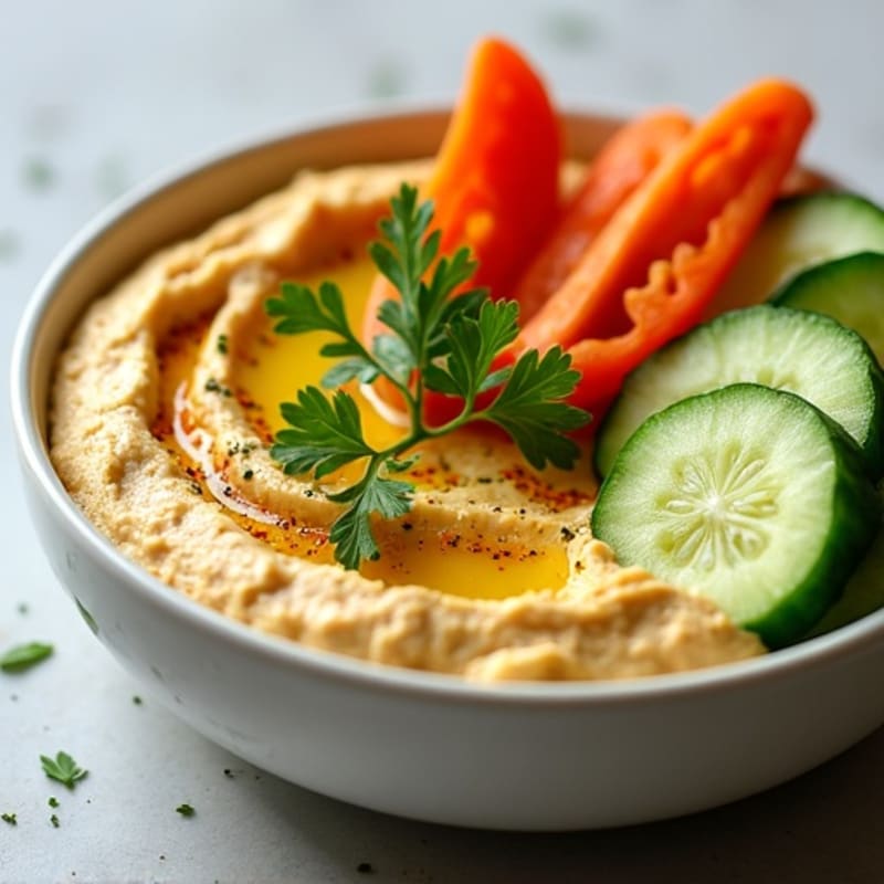 Creamy Lemon-Herb Hummus with Fresh Crunchy Vegetables