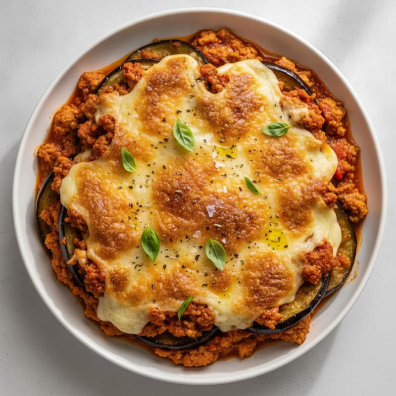 High-Protein Roasted Eggplant Parmigiana