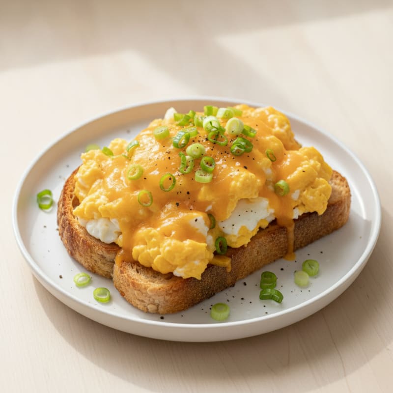 Cheesy Green Onion Egg Toast