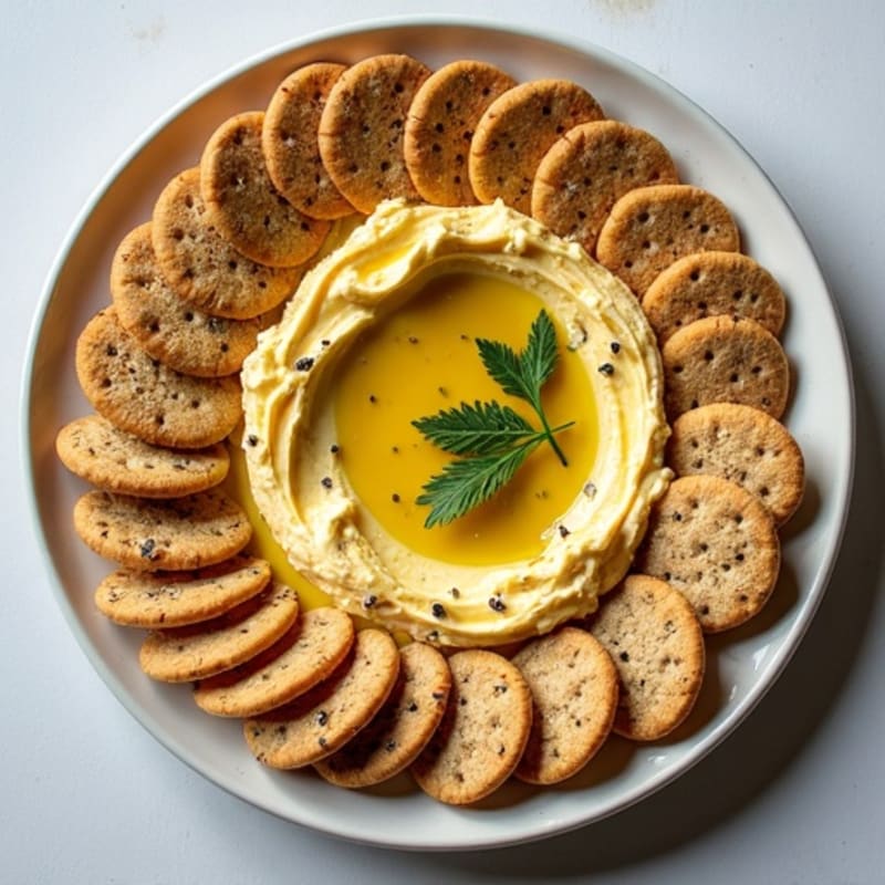 Fresh Mediterranean Hummus with Crunchy Garden Crackers