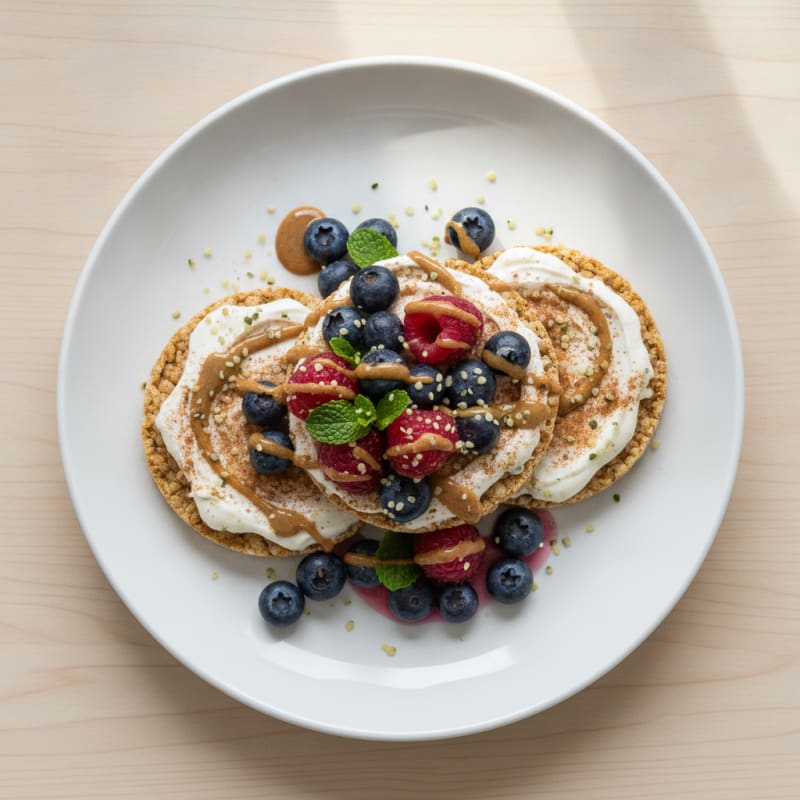 Sweet Cinnamon Rice Cakes with Berries