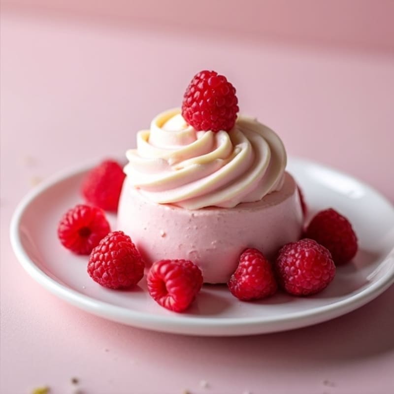 Creamy Raspberry Protein Mousse with White Chocolate Swirl