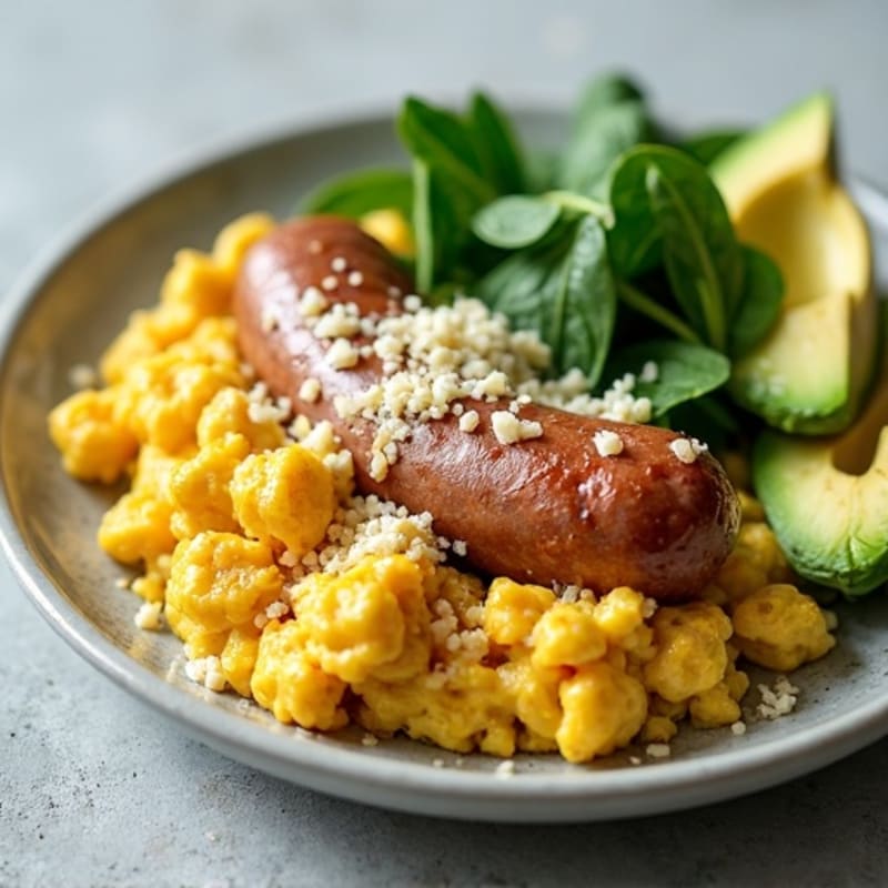 Egg White and Turkey Sausage Scramble with Spinach