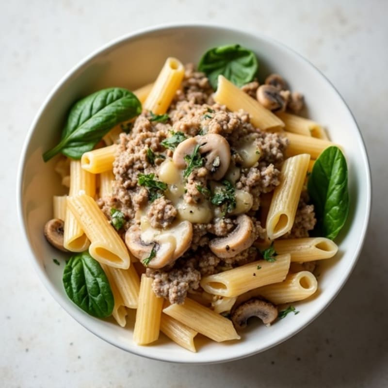 Creamy Lean Beef and Mushroom Pasta