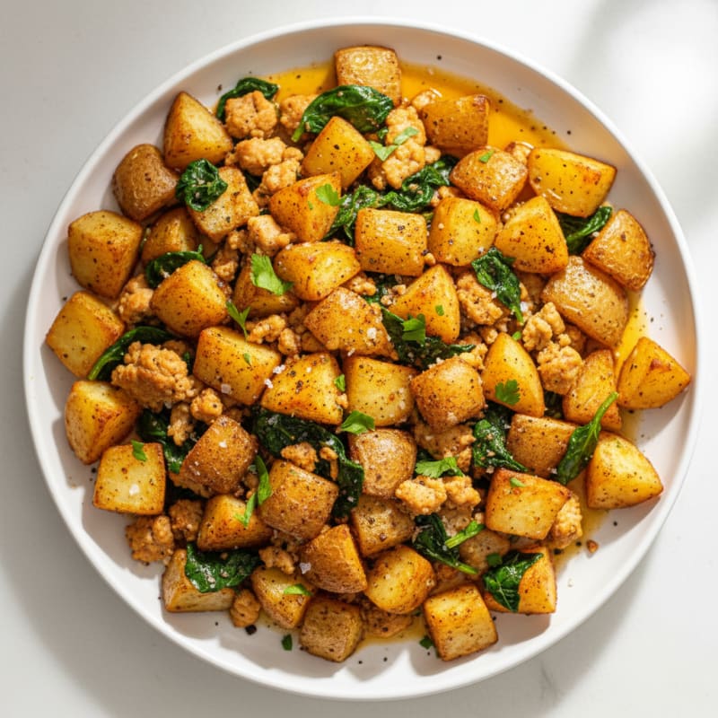 Crispy Ground Chicken and Roasted Potatoes