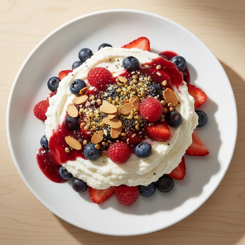 Greek Yogurt Protein Parfait with Mixed Berries