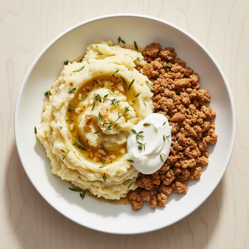 Buttery Garlic Herb Mashed Potato Bowl