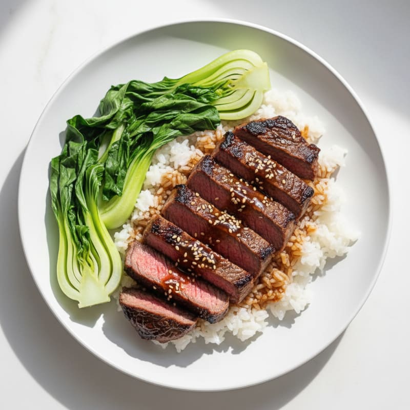 Garlic-Soy Steak with Sticky Rice