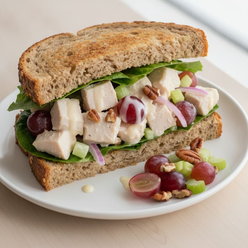 Chicken Salad Sandwich with Grapes and Pecans