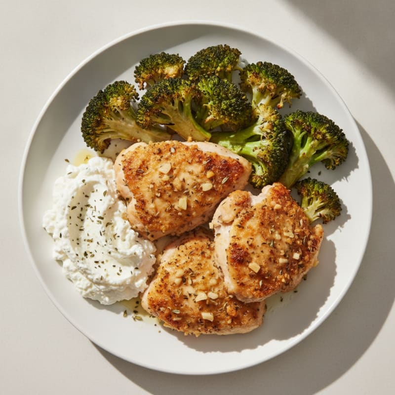 Oven-Baked Herb Chicken Thighs with Roasted Broccoli